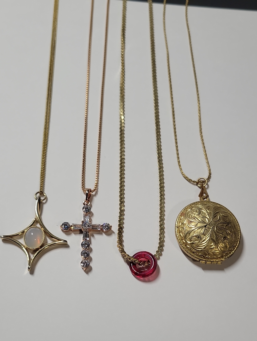 Gold-Tone Pink and Gold tone Pendant Necklace Lot